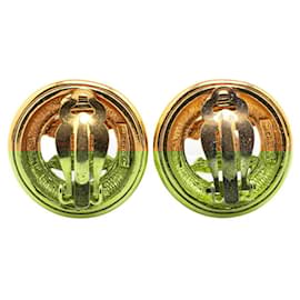 Chanel-Chanel Coco Mark Round Clip Earrings-Golden