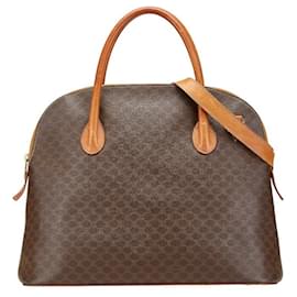 Céline-Celine Macadam Tote Bag-Brown