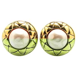Chanel-Chanel Gold Plated Clip Earrings-Golden