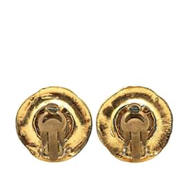 Chanel-Chanel Coco Mark Sealing Stamp Clip Earrings-Golden