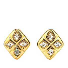 Chanel-Chanel Bijou Diamond Clip Earrings-Golden