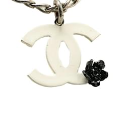Chanel-Chanel Coco Mark Camellia Necklace-Silvery,White