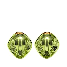 Chanel-Chanel Matelasse Gold Plated Clip Earrings-Golden
