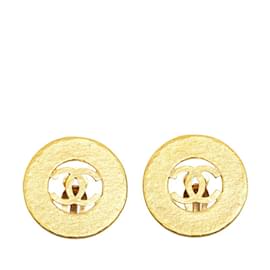 Chanel-Chanel Coco Mark Gold Plated Clip Earrings-Golden