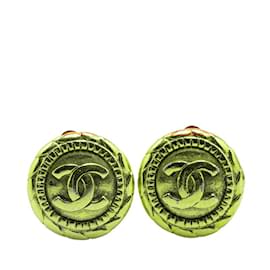 Chanel-Chanel Coco Mark Gold Plated Clip Earrings-Golden