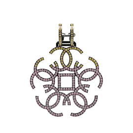 Chanel-Chanel Coco Mark Rhinestone Single Earring-Black,Yellow