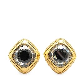 Chanel-Chanel Vintage Gold Plated Clip Earrings-Golden