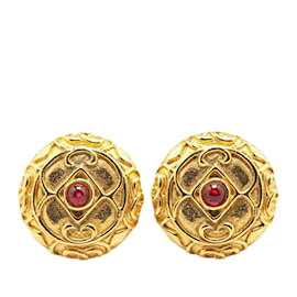 Chanel-Chanel Vintage Gold Plated Clip Earrings-Golden