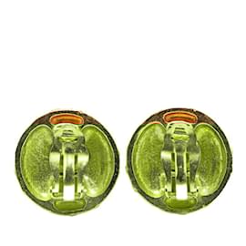 Chanel-Chanel Vintage Gold Plated Clip Earrings-Golden