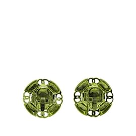 Chanel-Chanel Coco Mark Gold Plated Clip Earrings-Golden