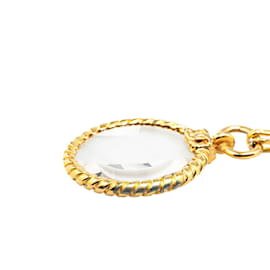 Chanel-Chanel Coco Mark Magnifying Glass Round Necklace-Golden
