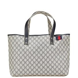 Gucci-Gucci GG Supreme Tote Bag-Beige,Navy blue
