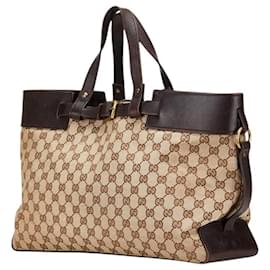 Gucci-Gucci GG Canvas Tote Bag-Brown,Beige