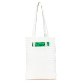 Bottega Veneta-Bottega Veneta Intrecciato Handbag Tote Bag-White,Green