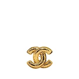 Chanel-Chanel Matelasse Coco Mark Brooch-Golden