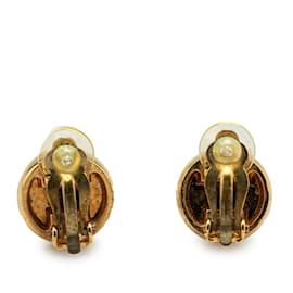 Chanel-Chanel Coco Mark Gold Plated Clip Earrings-Golden