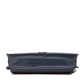 Prada-Prada Saffiano Shoulder Bag in Navy Leather-Navy blue
