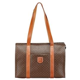 Céline-Celine Macadam Tote Bag-Brown