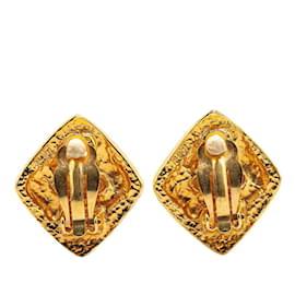 Chanel-Chanel Coco Mark Gold Plated Clip Earrings-Golden