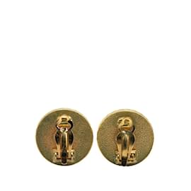 Chanel-Chanel Coco Mark Clip Earrings-Black,Golden