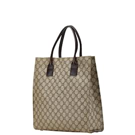 Gucci-Gucci GG Supreme Handbag Tote Bag-Brown,Beige