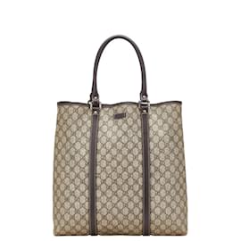 Gucci-Gucci GG Supreme Tote Bag-Brown,Beige