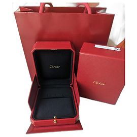 Cartier Large Creole Earrings Vertical Display Box with Paper Bag Red