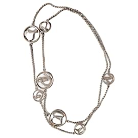 Hermès-Collier équestre en argent 35" Long Chaîne Belcher Fer à cheval-Bijouterie argentée