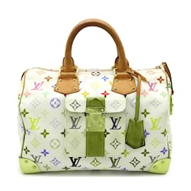 Louis Vuitton-Bolsa Speedy 30 Monograma Multicolorido Louis Vuitton-Branco