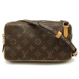 Louis Vuitton-Bolsa de Ombro Pochette Marly Monogram Louis Vuitton-Marrom
