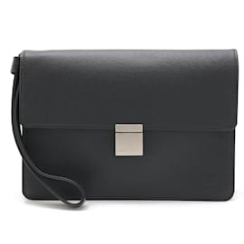 Louis Vuitton-Bolsa Clutch Selenga Taiga da Louis Vuitton-Cinza