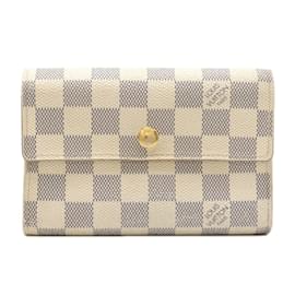Louis Vuitton-Carteira Alexandra dobrável em três Damier Azur da Louis Vuitton-Cru