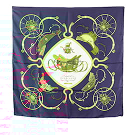 Hermès-Hermes Carre 90 SPRINGS Carriage Pattern Scarf-Multiple colors,Navy blue