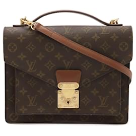 Louis Vuitton-Bolsa Louis Vuitton Monogram Montsouris 28-Marrom