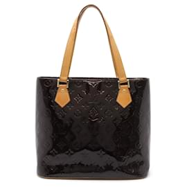 Louis Vuitton-Louis Vuitton Monogram Vernis Houston Tote Bag-Black,Dark red