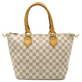 Louis Vuitton-Louis Vuitton Damier Azur Saleya PM Tote Bag-Cream