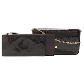 Louis Vuitton-Bolsa de ombro Louis Vuitton Monogram Vernis Pochette Felicie com corrente-Bordeaux