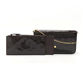 Louis Vuitton-Bolsa de ombro Louis Vuitton Monogram Vernis Pochette Felicie com corrente-Bordeaux