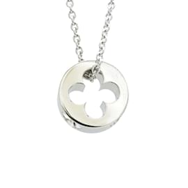 Louis Vuitton-Colar Pendente de Ouro Branco Louis Vuitton-Dourado
