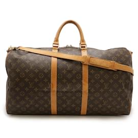 Louis Vuitton-Bolsa Boston Keepall Bandoulière 55 Monograma Louis Vuitton-Marrom,Monograma