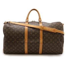 Louis Vuitton-Bolsa Boston Keepall Bandoulière 55 Monograma Louis Vuitton-Marrom,Monograma