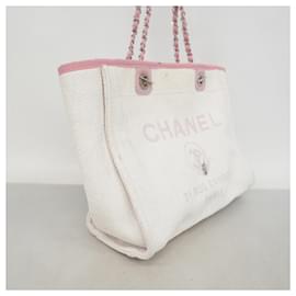 Chanel-Chanel Deauville Tote Bag-Pink,White
