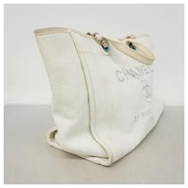 Chanel-Chanel Deauville Tote Bag-White
