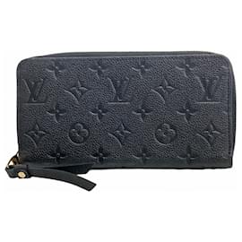 Louis Vuitton-Carteira longa Louis Vuitton Monogram Empreinte Zippy M61864 Noir-Preto
