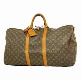 Louis Vuitton-Bolsa Boston Monogram Keepall Bandoulière 55 da Louis Vuitton-Marrom
