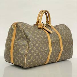 Louis Vuitton-Bolsa Boston Monogram Keepall Bandoulière 55 da Louis Vuitton-Marrom