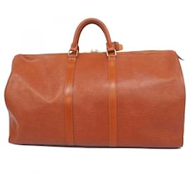 Louis Vuitton-Bolsa Boston Keepall 55 Epi Louis Vuitton-Marrom
