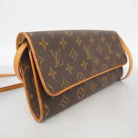 Louis Vuitton-Bolsa de Ombro Pochette Twin GM Monograma Louis Vuitton-Marrom