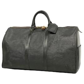 Louis Vuitton-Bolsa Boston Keepall 45 Epi Louis Vuitton-Preto