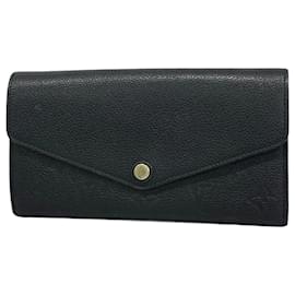Louis Vuitton-Carteira Longa Louis Vuitton Monogram Empreinte Sarah M61182 Preto-Preto